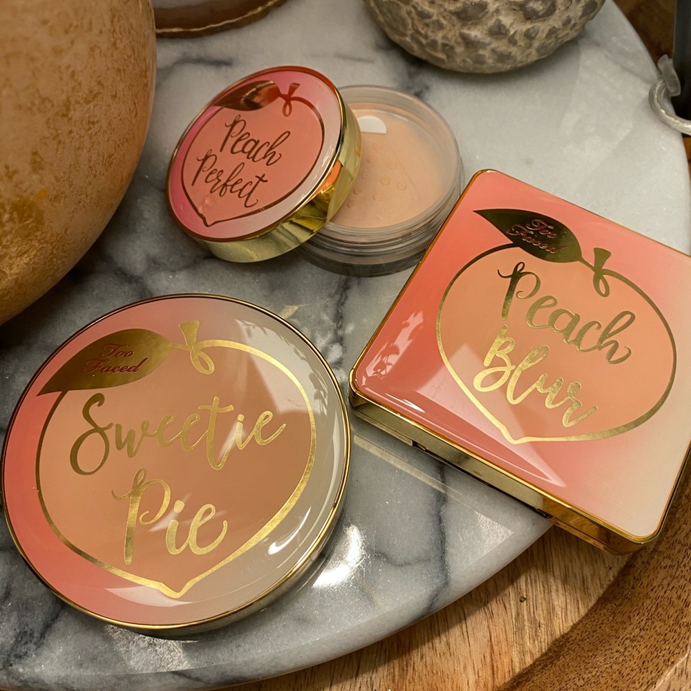 Too faced sweetie pie, peach blur, peach perfect